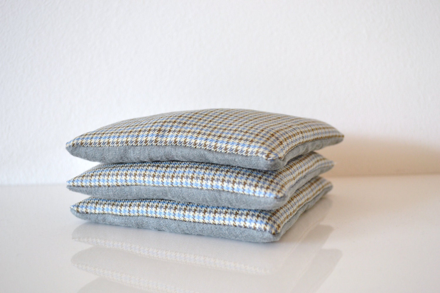 for men only - lavender filled sachets - blue and taupe houdstooth - dandy - bedroom sachets - ostat