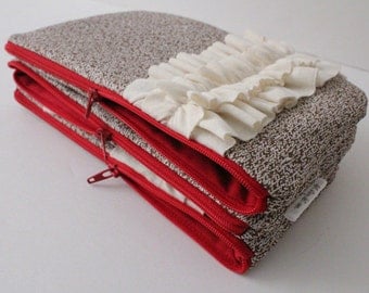 ruffled clutch -- sock monkey inspirations