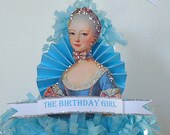 new Marie Antoinette party hat blue, photo prop, special occasion