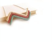Geometric Necklace - Chevron Crochet - Off White, Antique Mauve, Jade Green