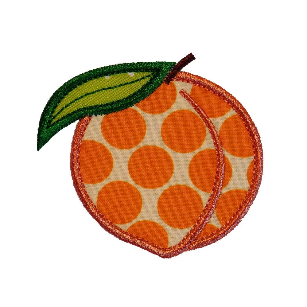 Peach Appliques Machine Embroidery Designs Applique Pattern in 4 sizes 3", 4", 5" and 6"