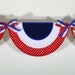 Patriotic Bunting In The Hoop Banner Machine Embroidery Design Applique Patterns done In-The-Hoop 6 sizes 5", 6", 7", 8", 9" and 10"
