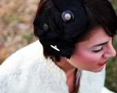 The ADA - black headpiece, black fascinator, black hat