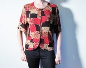 Patchwork Floral Print . Button-up . 1990s