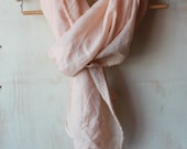 Pastel pink summer scarf // Vintage cotton voile