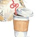 Original Squirrel Watercolor - Squirrel Painting, Coffee, Bendy Straw, Animal Art, Humor, 8x10