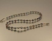 Peacock Pearl and Black Diamond Crystal Necklace