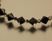 Jet and Clear Azuro Crystal Bicone Necklace