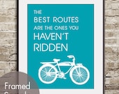The Best Routes are the ones you haven't Ridden- (Vintage Bike) 11x14 PRINT (featured Color Oceanic Blue) Buy 3 Get One Free