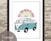 All You Need is Love - 8x10 Print (Featured in Aqua -F) (Hippie Love Bus) Buy 3 and get 1 Free