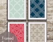 Eat, Drink, Love, Live PATTERN PRINTS Series A (Set of 4 - 8x10 Print) (Featured in Silver Sage, Navy, Burberry Red and Truffle Brown)