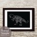 Tyrannosaurus Rex, Dinosaur Butcher Diagram -5x7 Print (Featured in Black) (Buy 3 and get One Free)