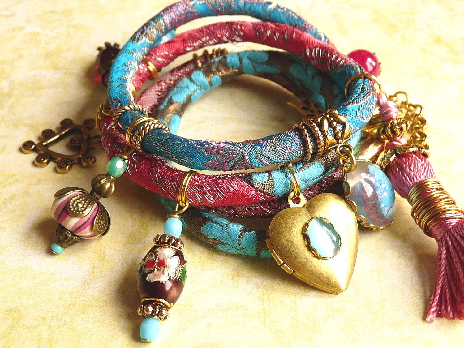Hindi pink charm  bracelet
