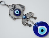 Fish  Wall Hanging Amulet Wall Decor Handmade Evil Eye Bead