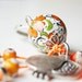 Pomegranete Key Chain Handmade Evil Eye and Turkish Ceramic Silver Plated