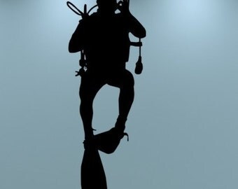 Scuba Diver Vinyl Decal Wall Art
