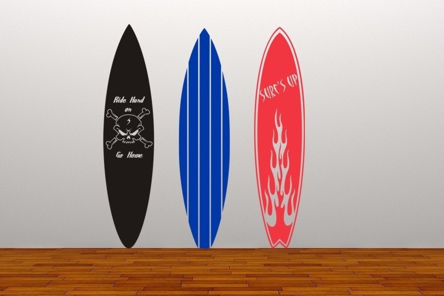 Kids Vinyl Wall Art Surfboards Vinyl Wall Mural Decal Graphics for Home, Kids, Children, Dorms, Baby Nursery