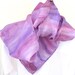Hand painted silk scarf light purple stripes hand painted design