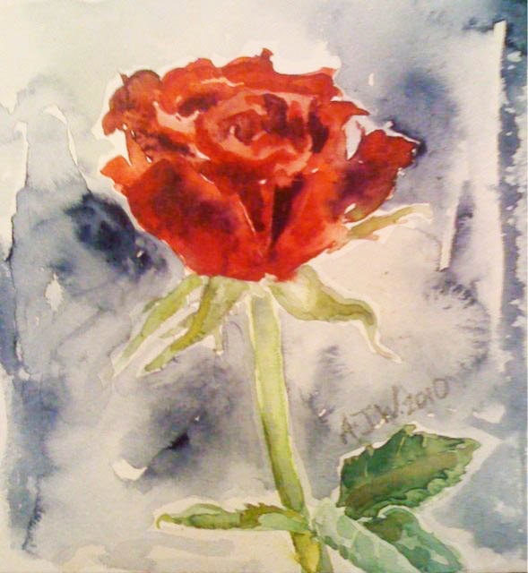 A second red rose-from lemonaday painting blog