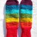 Hand Knit MITTENS Rainbow Peruvian Wool Super SOFT Warm