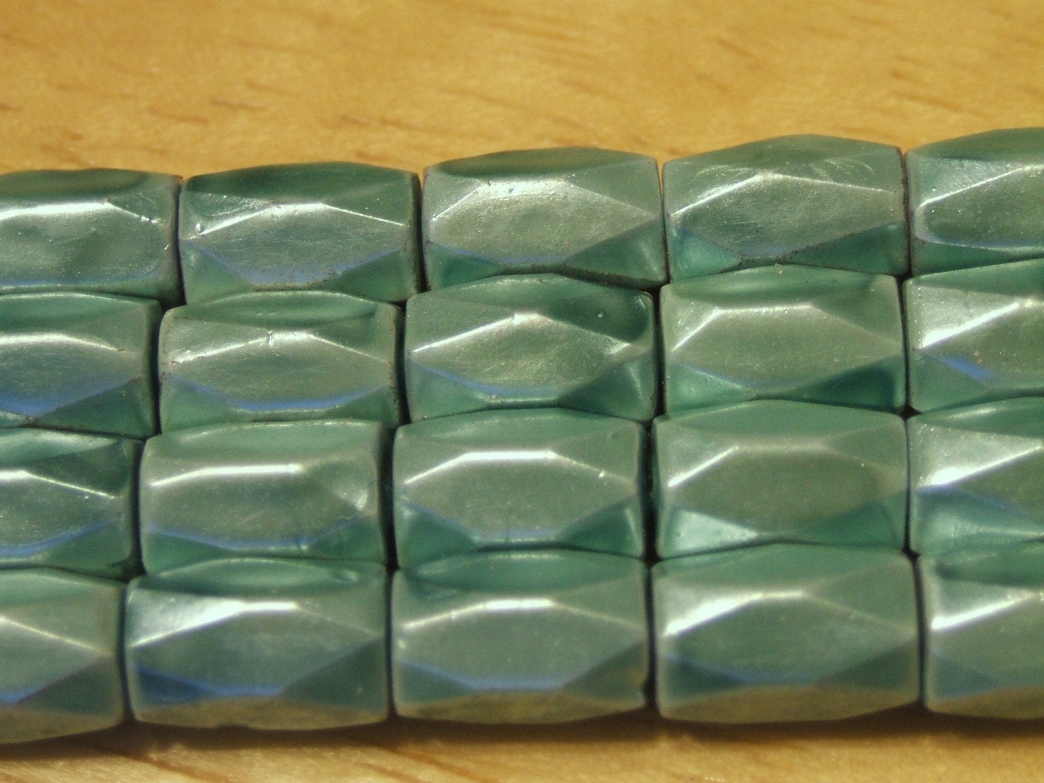 Magnetic Hematite Beads, 49 Magnetic Hematite Beads, Pale Blue
