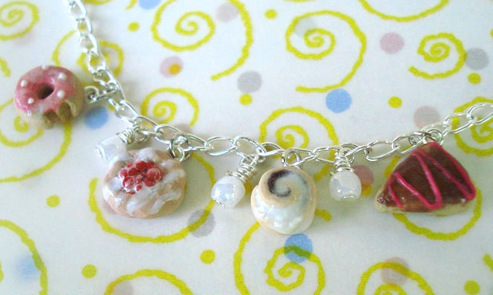 Pastry Breakfast Bracelet - Donut, Scone, Cinnamon Roll, Danish