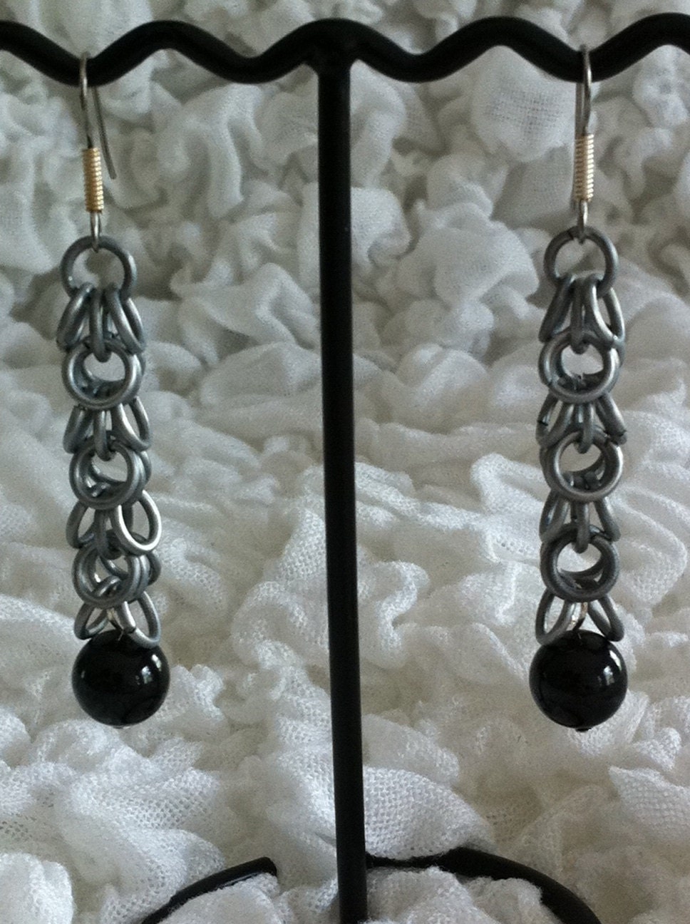 Grey Shaggy Loops Earrings