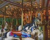 Free US Shipping Nursery/Child's Room Art Merry Go Round Fine Art print 5x7 Carnival Festival vintage nostaligic childhood memories IN STOCK