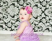 Lavender Baby Bloomer Diaper Cover and headband set