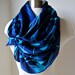 Silk Scarf, Hand Painted - Butterfly Meadows in Cobalt, Sapphire Blue - READY TO SHIP