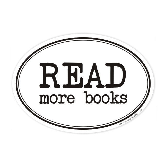 read more books oval sticker