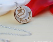 book nerd double charm necklace