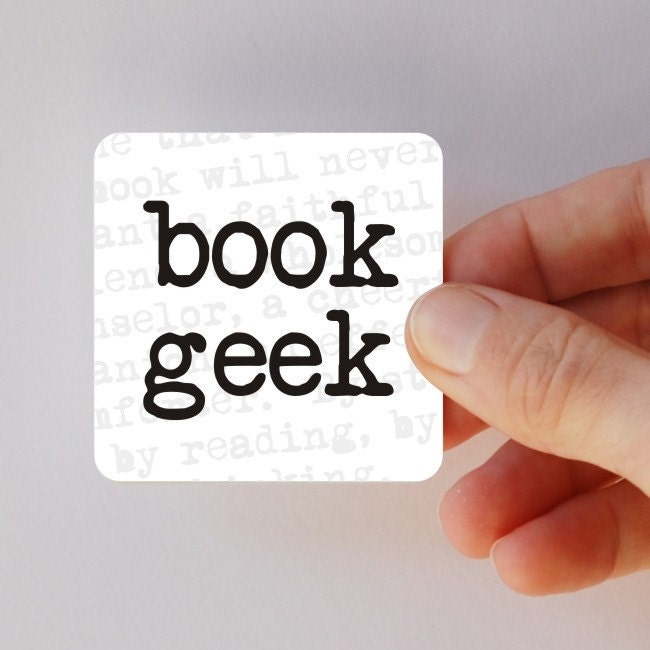 book geek square magnet