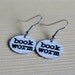 book worm earrings