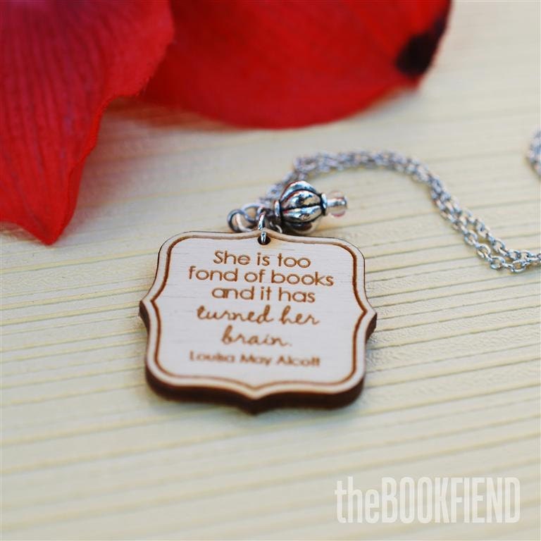 She is too fond of books necklace