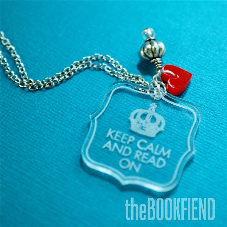 Keep calm and read on acrylic necklace