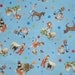 American Jane Peas and Carrots Farm Animals Children Blue moda fabrics FQ or more