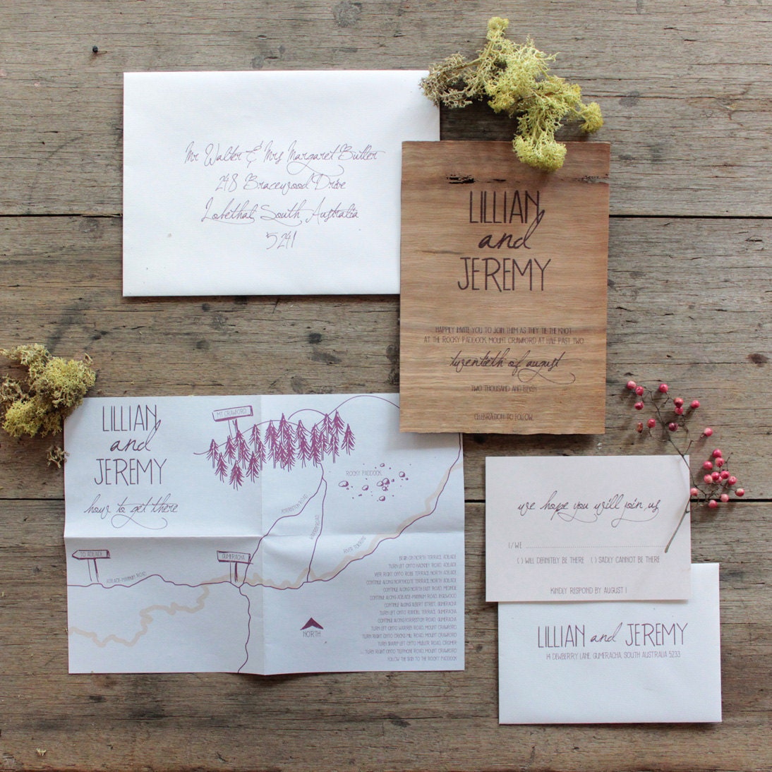 Oberon wedding invitation suite