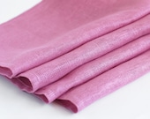 Pink linen napkins, set of 4.