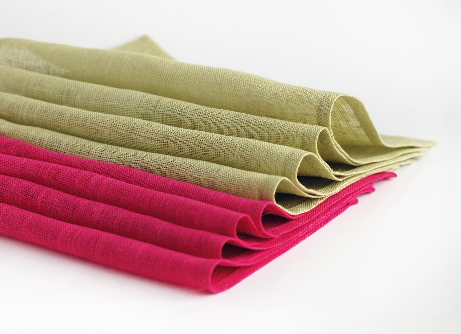 Natural linen napkins. Set of 8.