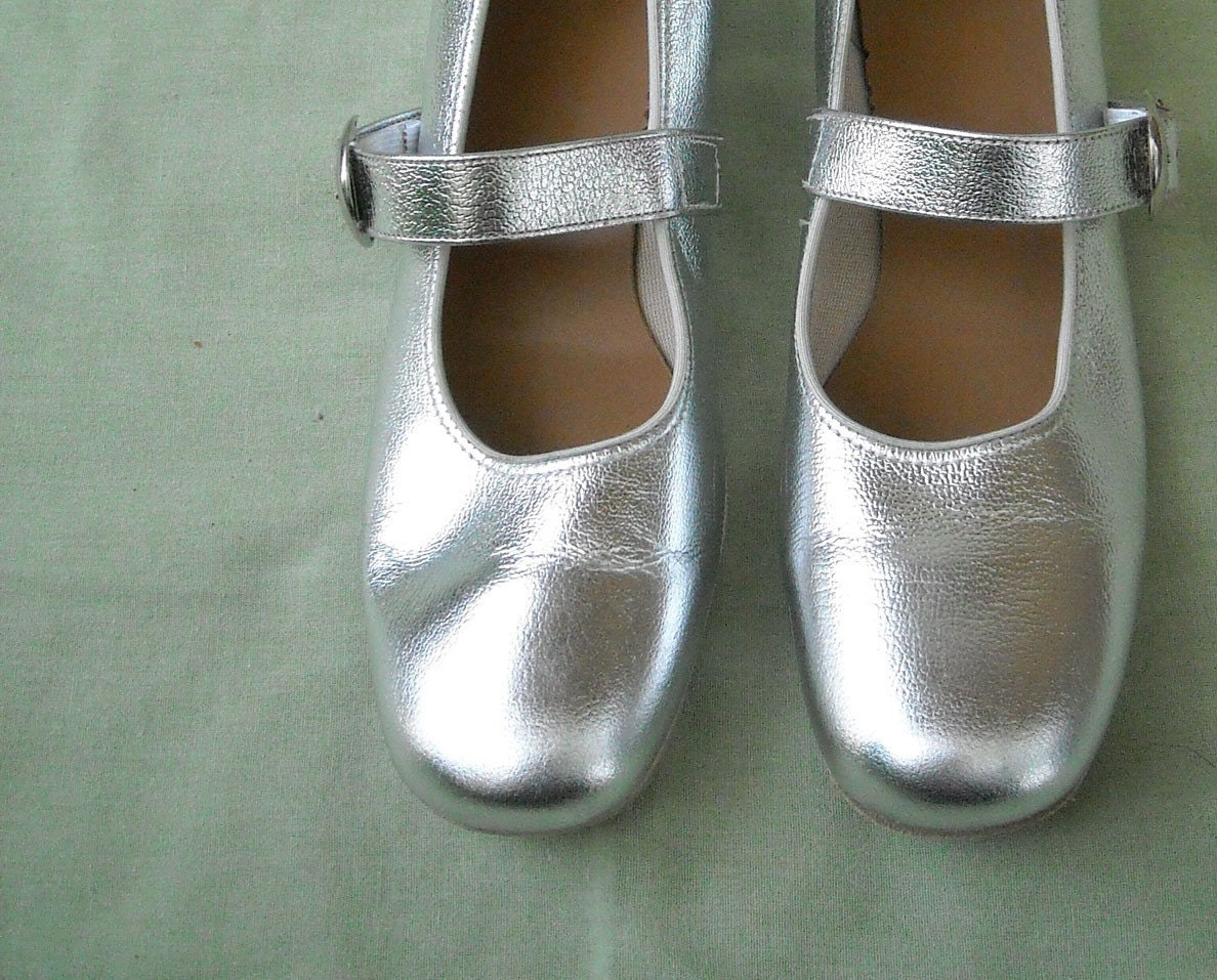 Silver Mary Janes