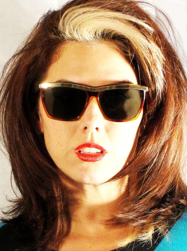 GOLD DIGGER Vintage 80's Glam Boho Sunglasses Brown
