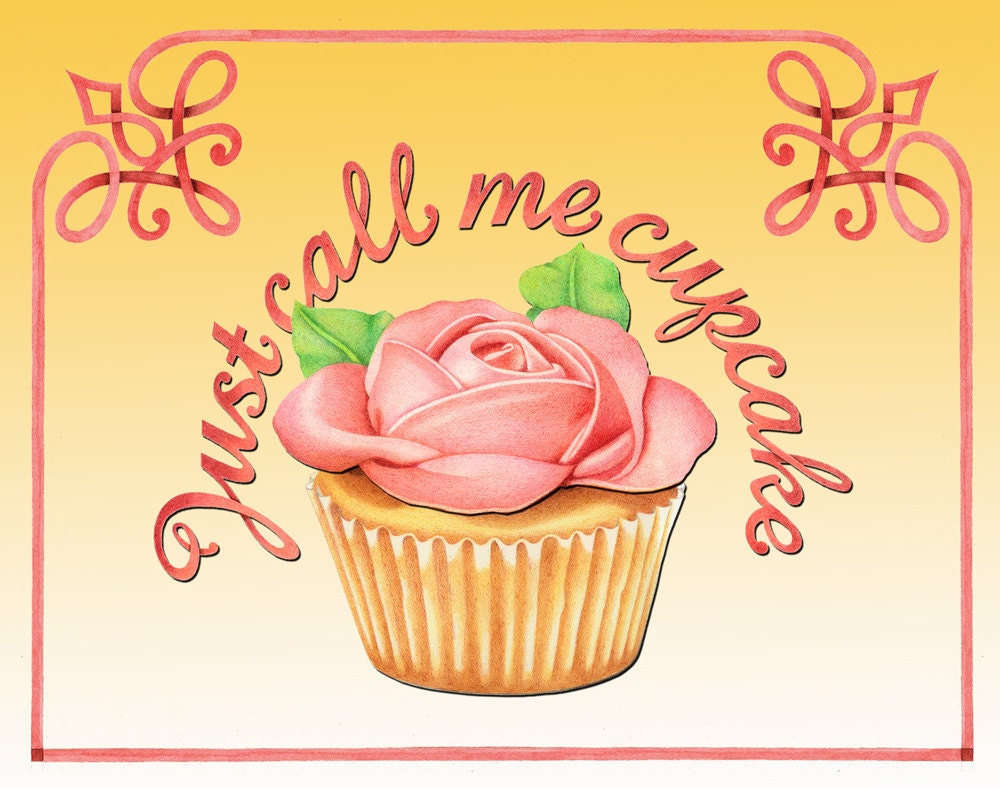 Archival poster print Just Call Me Cupcake 8 x 10 by Patricia Shea