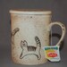 Cat Tea Mug - Hand Painted & kiln fired.