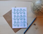 Anchors Aweigh in Teal and Sky Blue- Nautical All Occasion
