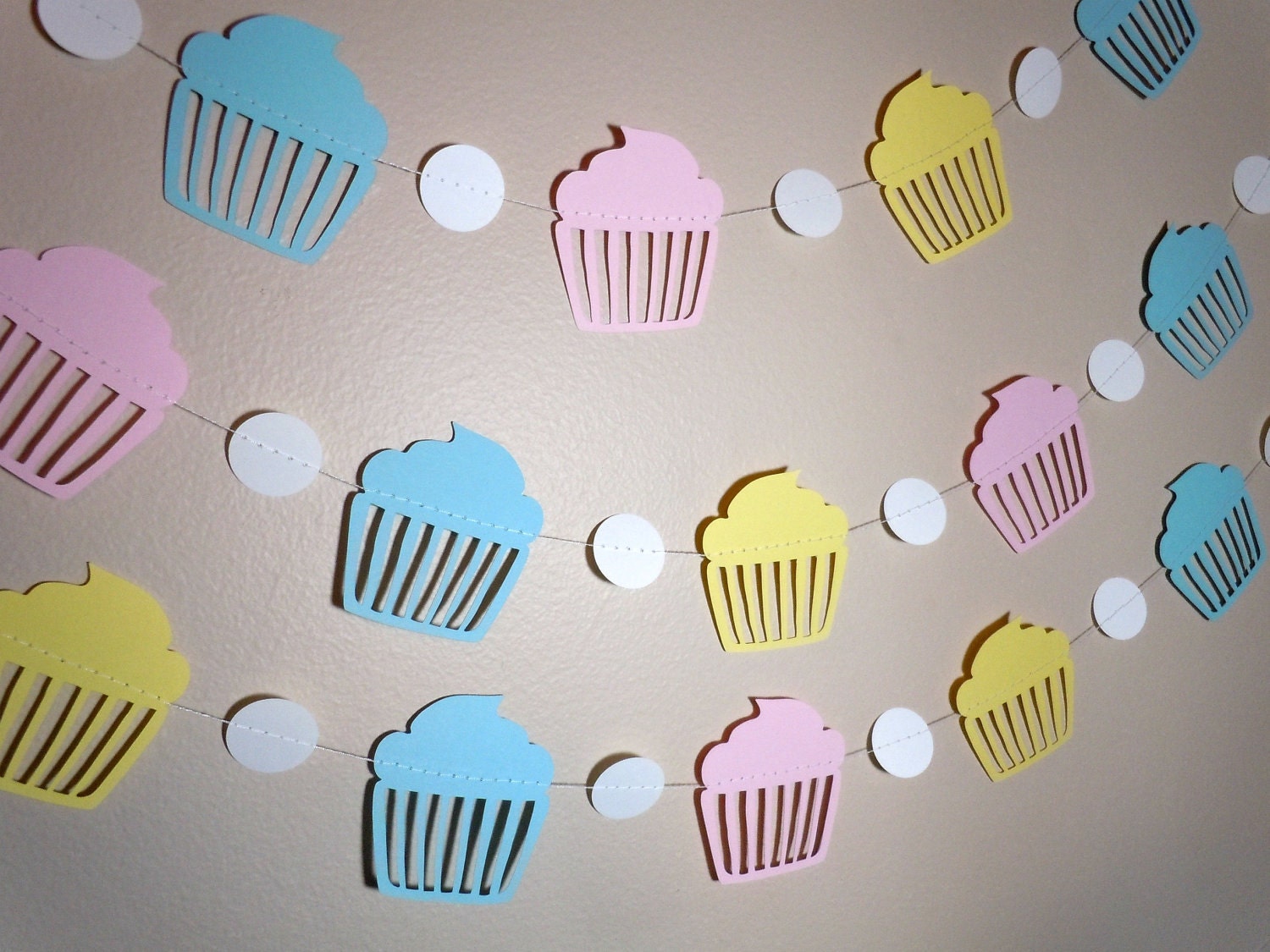 Cupcake Paper Garland- Choose Your Colors