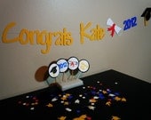 2013 Custom Graduation Decoration Combo - Banners - Cupcake Toppers - Confetti