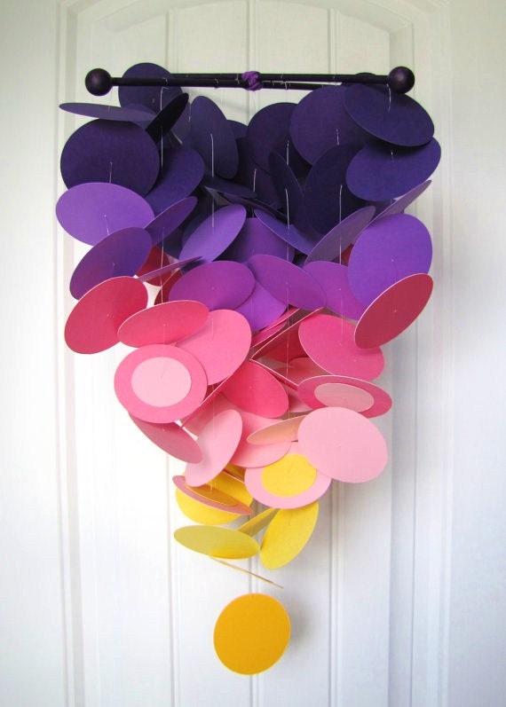 Baby Mobile Setting Sun - Modern Crib Mobile - Purple Baby Mobile