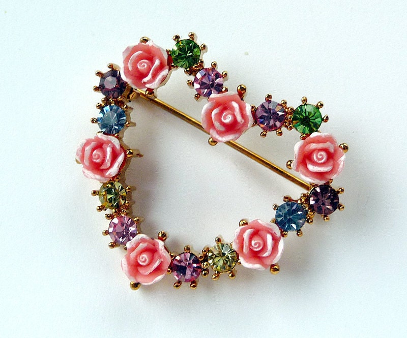 Avon Hearts & Roses Brooch - So Sweet JJJ