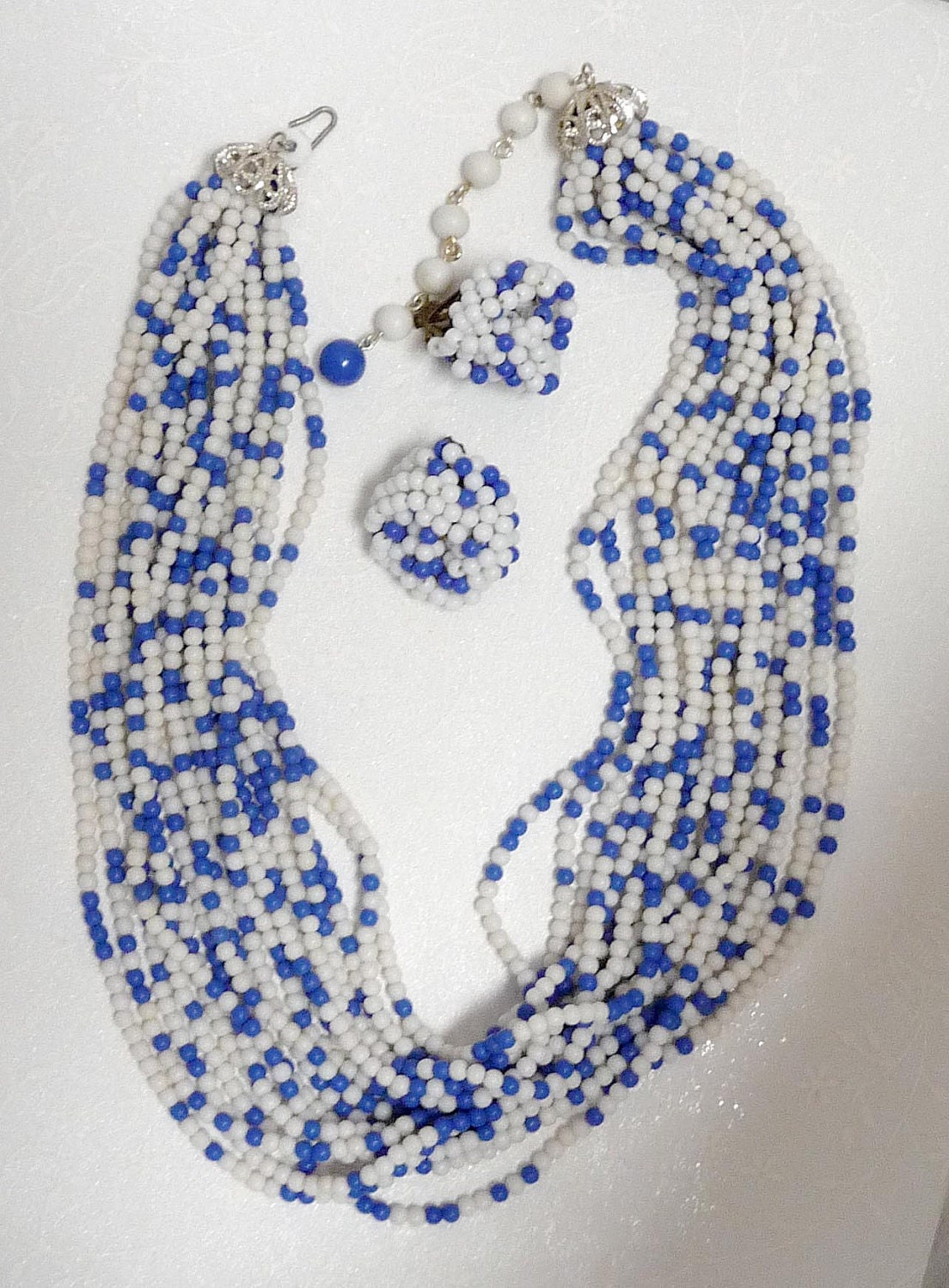 Multi - Yes I said MULTI strand Seed Bead Necklace and Earrings